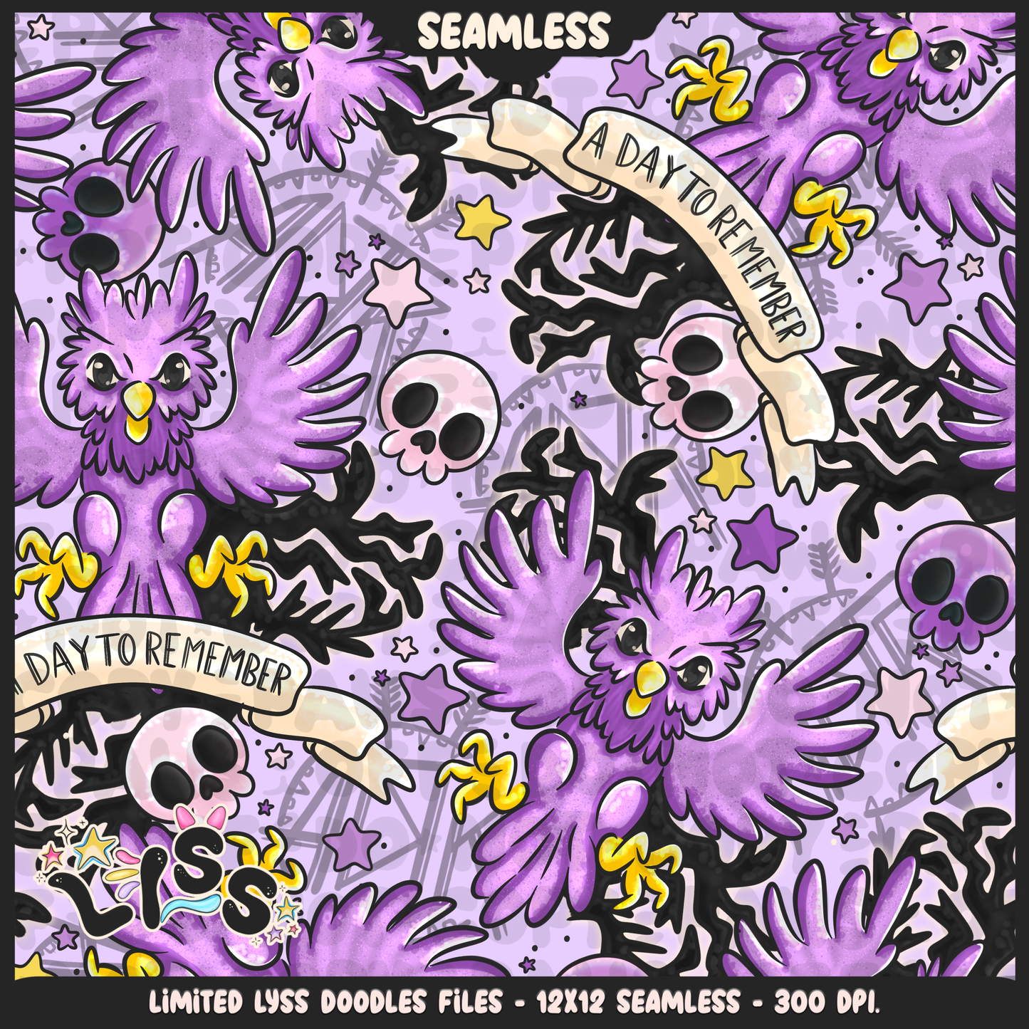 2024 - Lyss Doodles - Seamless - Mains - SCREAMO COLLAB - 24LD037