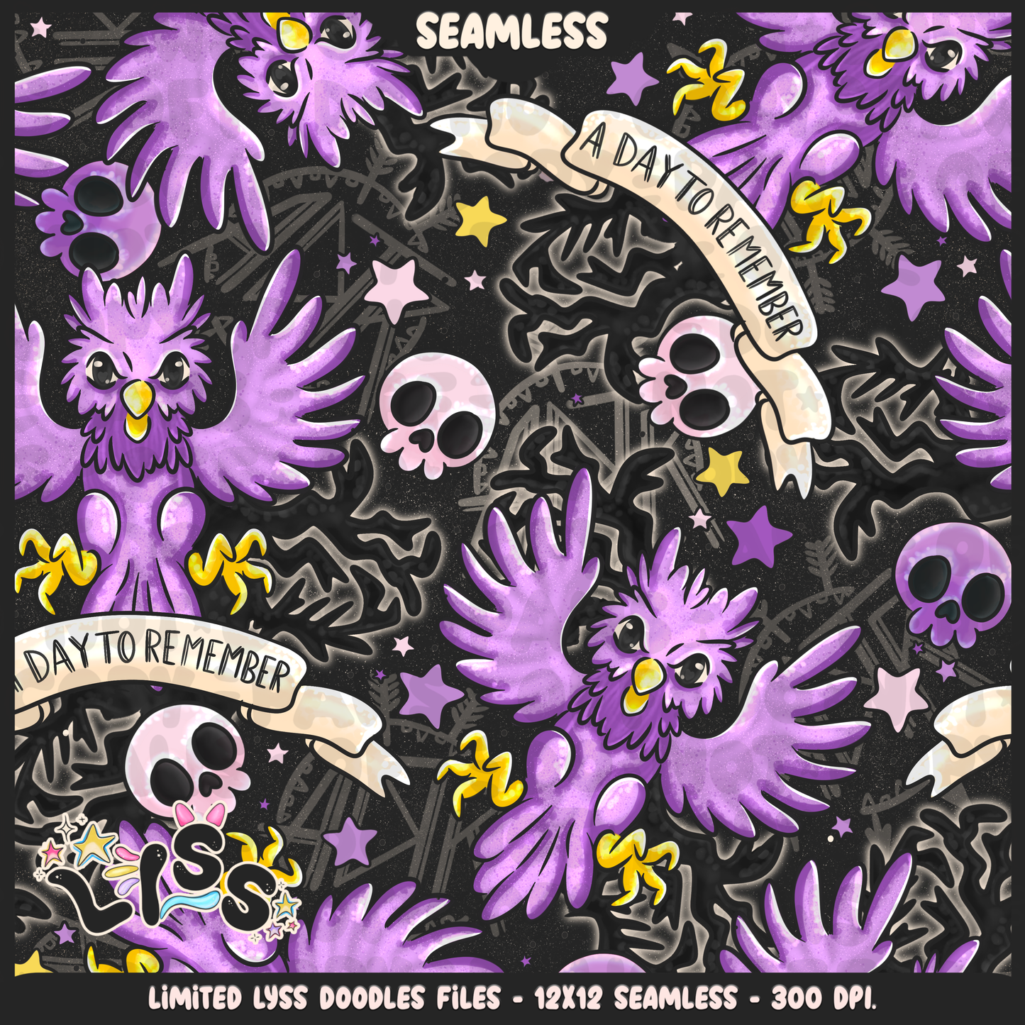 2024 - Lyss Doodles - Seamless - Mains - SCREAMO COLLAB - 24LD037