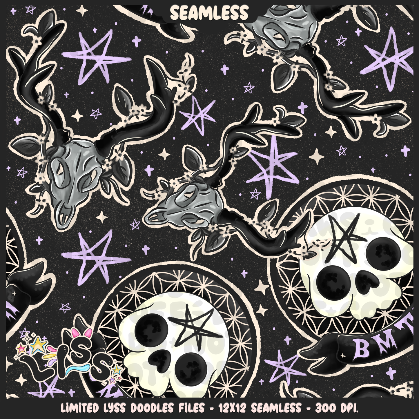 2024 - Lyss Doodles - Seamless - Mains - SCREAMO COLLAB - 24LD038