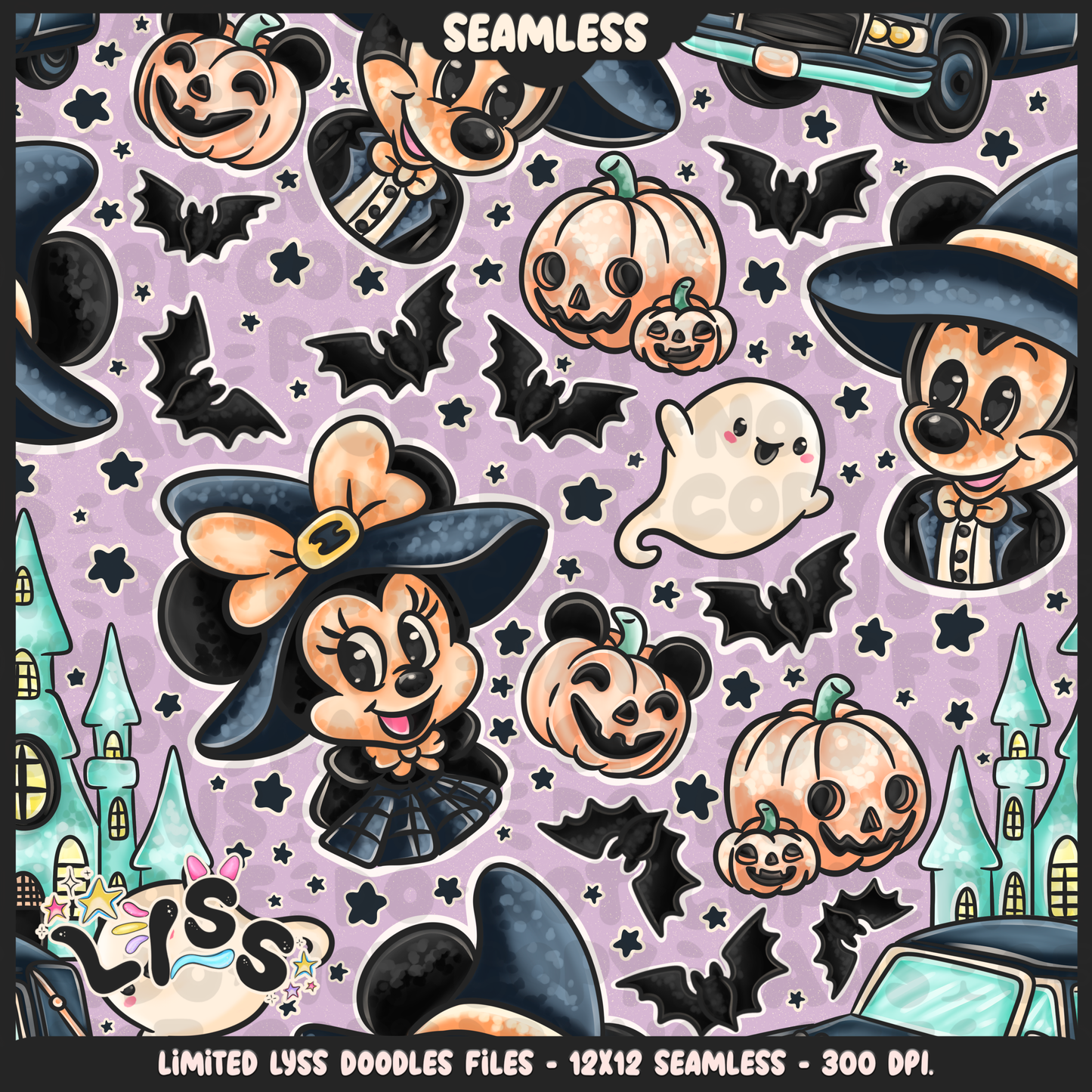 2024 - Lyss Doodles - Seamless - Mains - Spooky Dis Collab - 24LD047