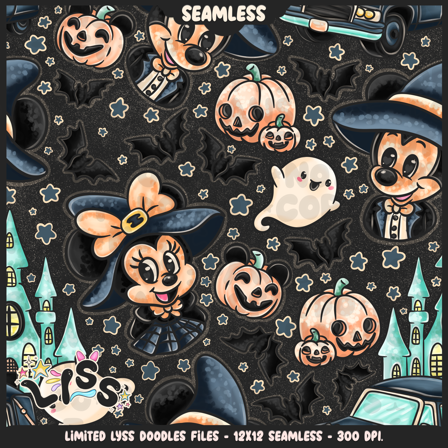 2024 - Lyss Doodles - Seamless - Mains - Spooky Dis Collab - 24LD047