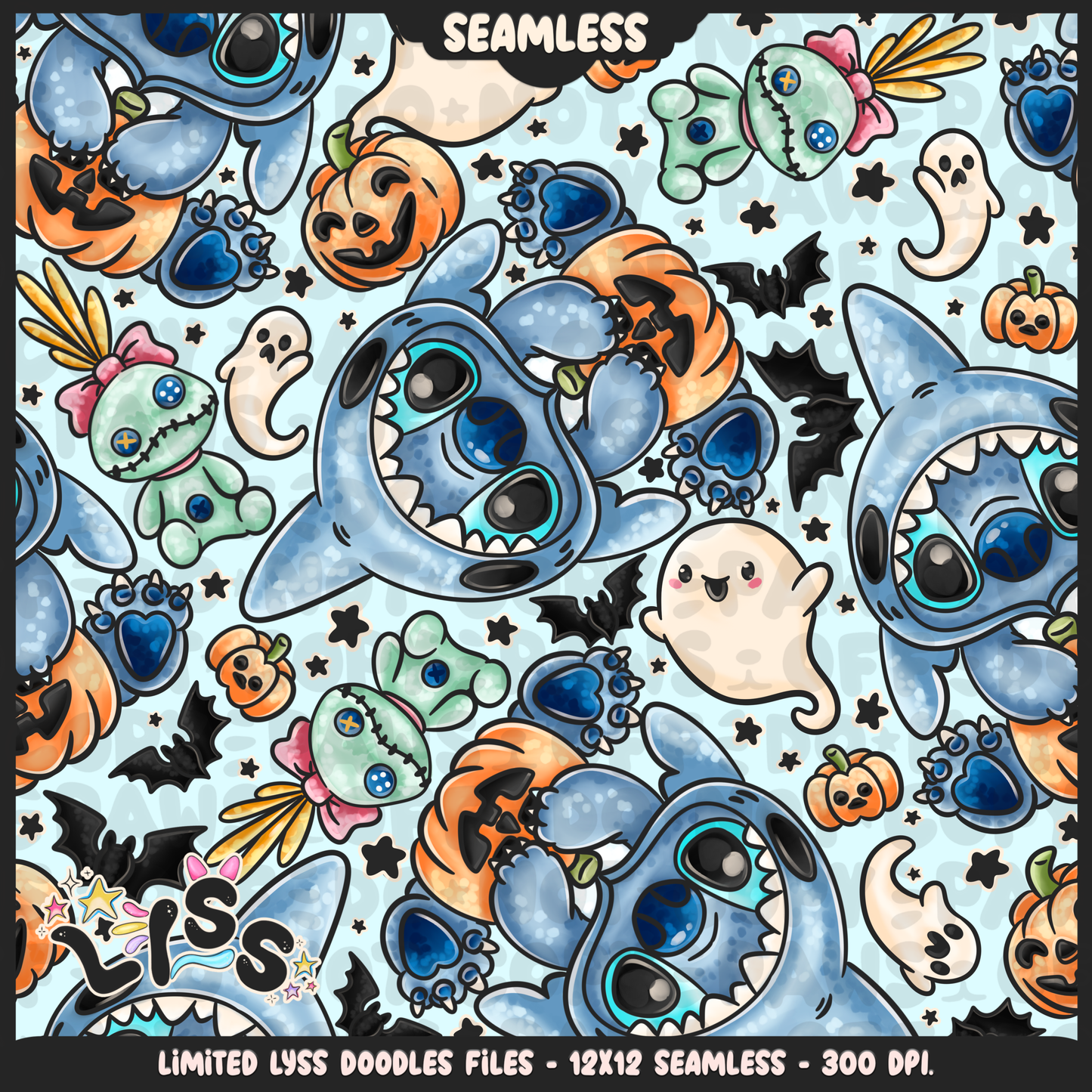 2024 - Lyss Doodles - Seamless - Mains - Spooky Dis Collab - 24LD048
