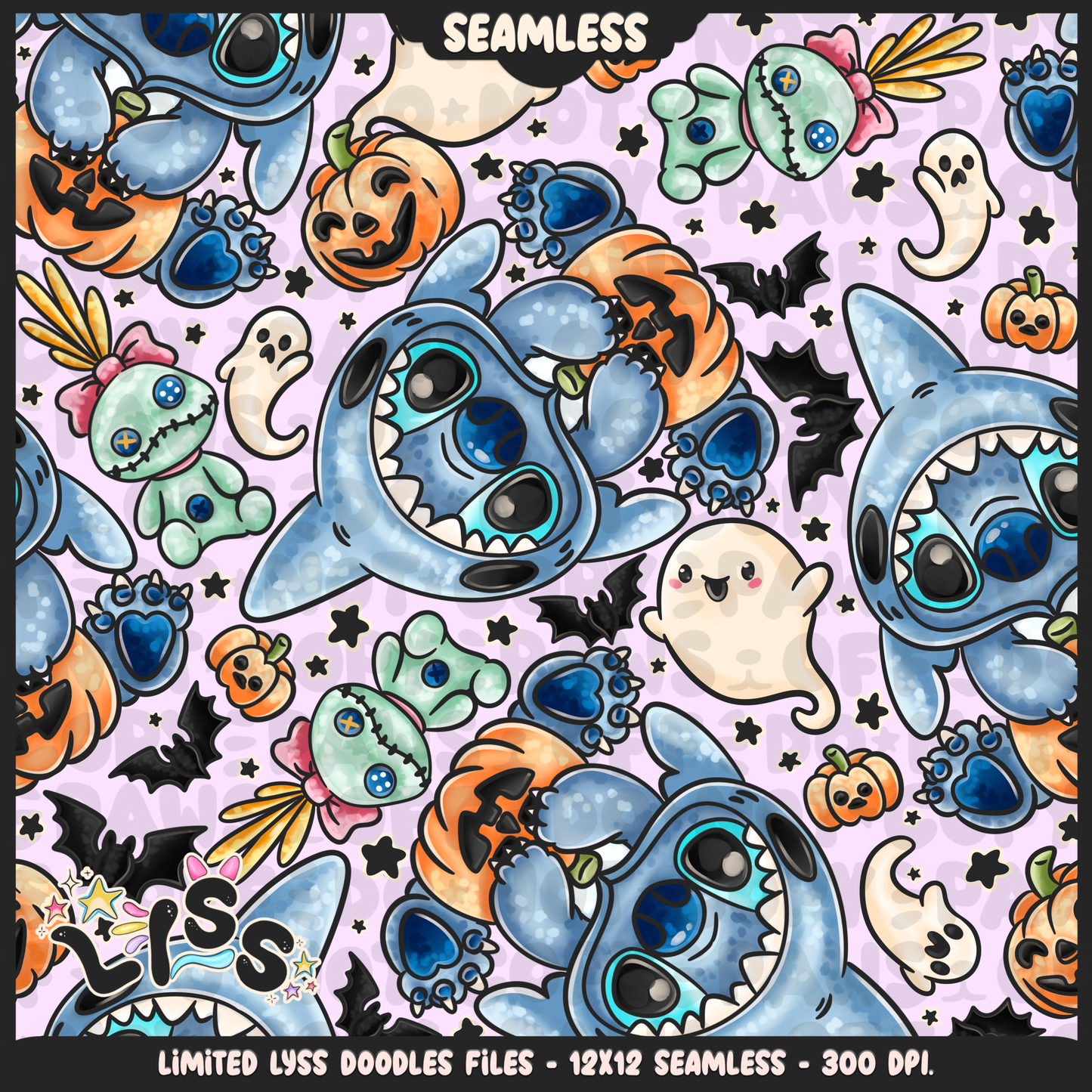 2024 - Lyss Doodles - Seamless - Mains - Spooky Dis Collab - 24LD048