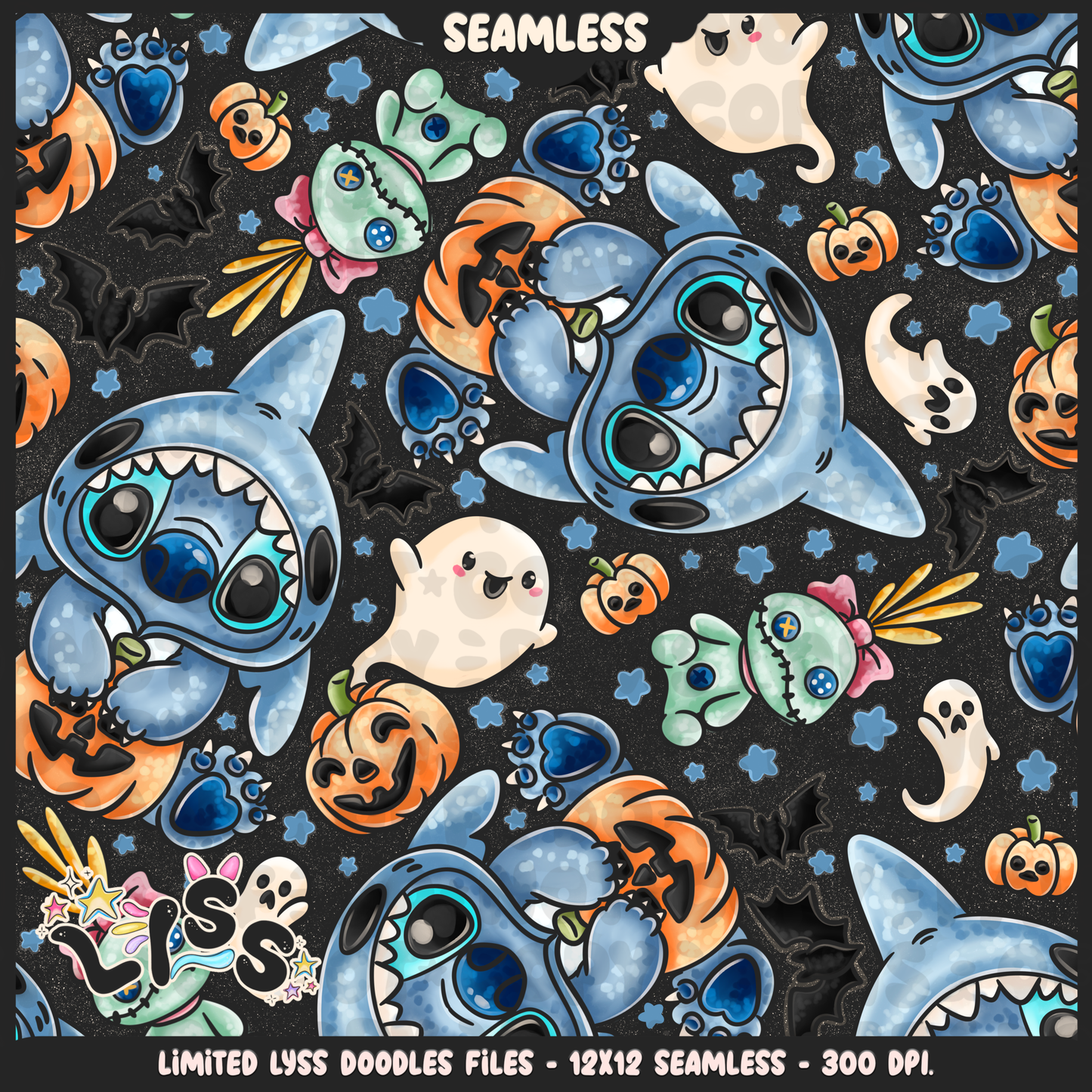 2024 - Lyss Doodles - Seamless - Mains - Spooky Dis Collab - 24LD048
