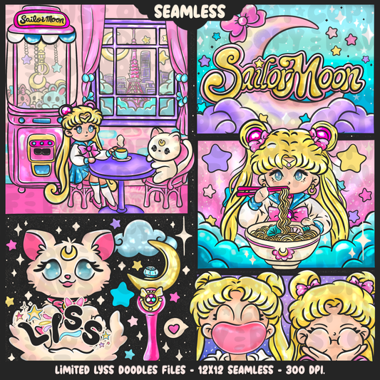 2024 - Lyss Doodles - Seamless - Mains - Moon Cafe