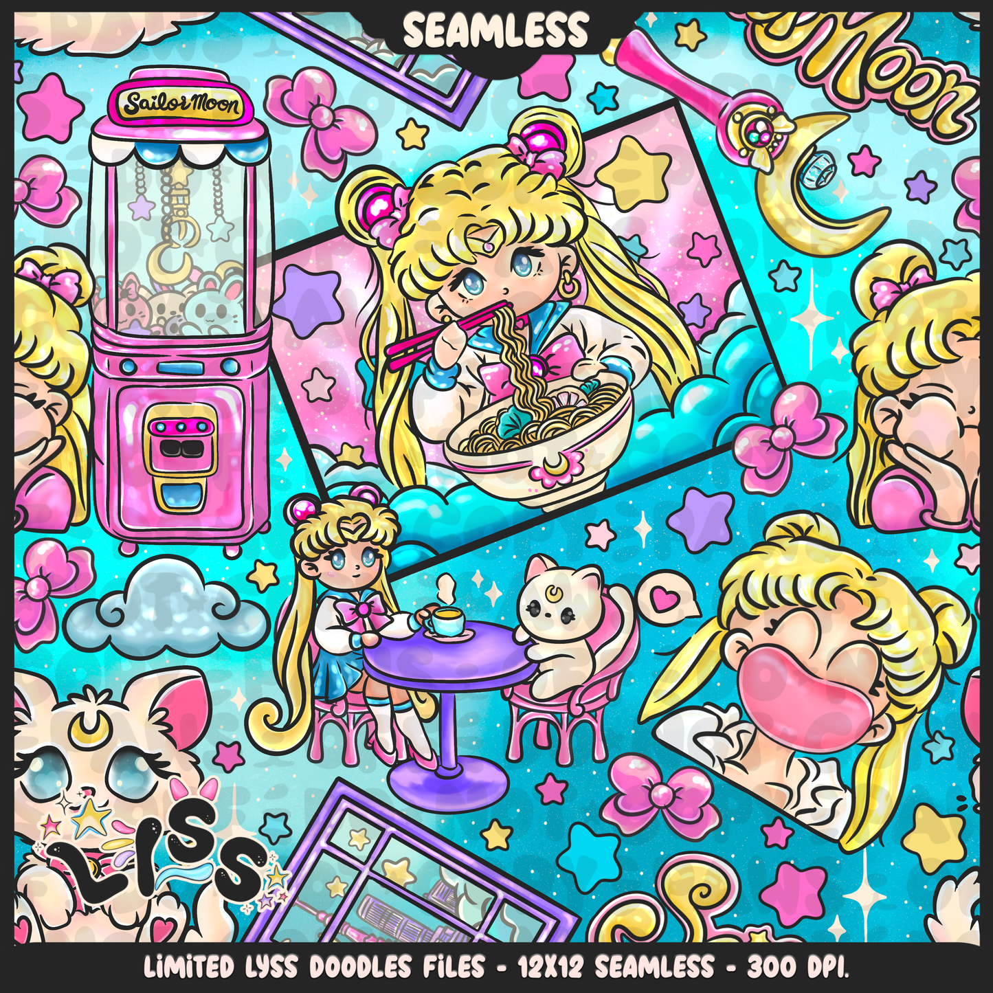 2024 - Lyss Doodles - Seamless - Mains - Moon Cafe
