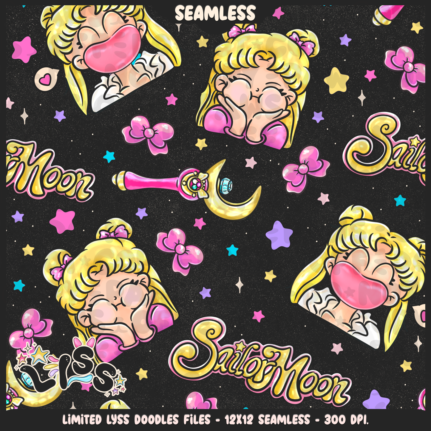 2024 - Lyss Doodles - Seamless - Mains - Moon Cafe