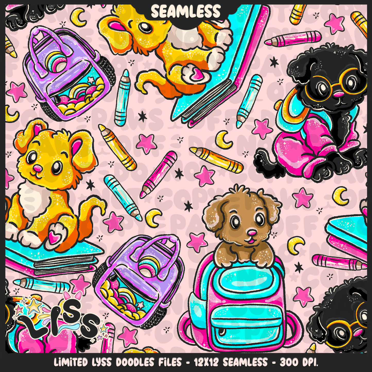 2024 - Lyss Doodles - Seamless - Mains - School Dogs - 24LD072