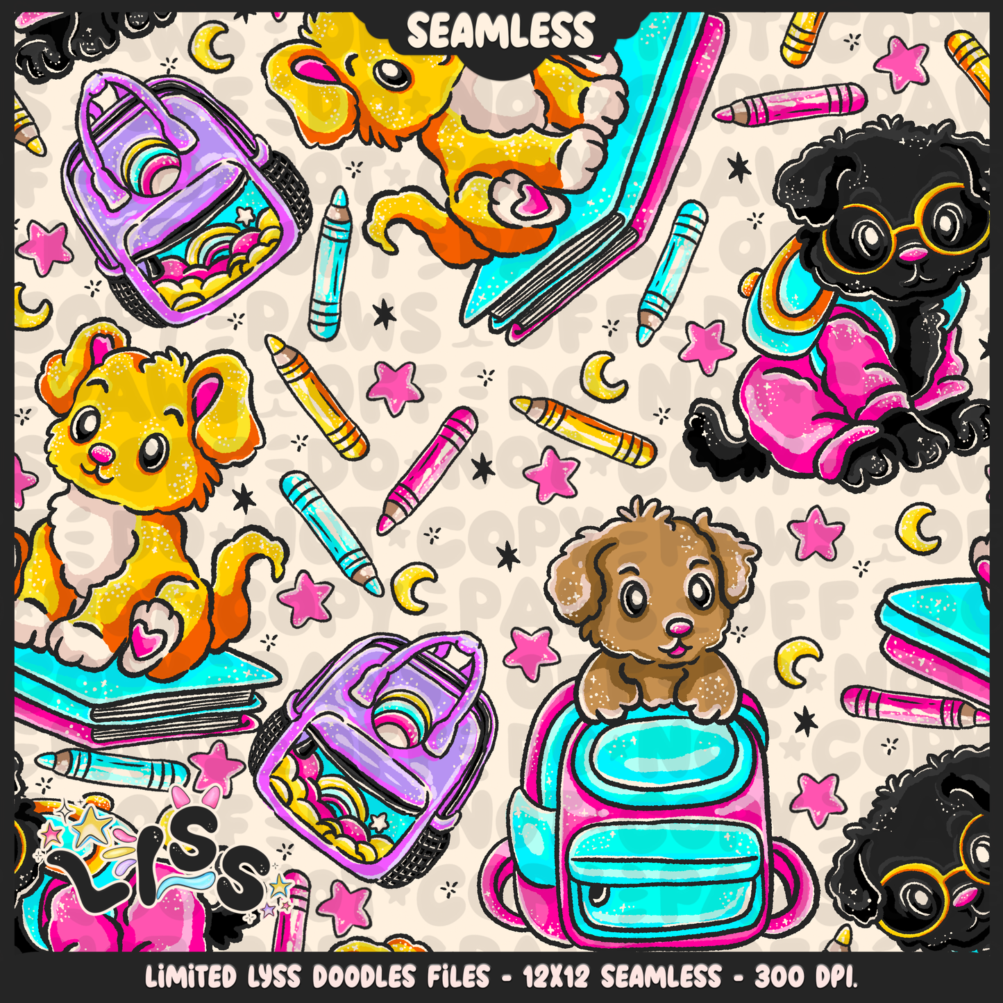 2024 - Lyss Doodles - Seamless - Mains - School Dogs - 24LD072