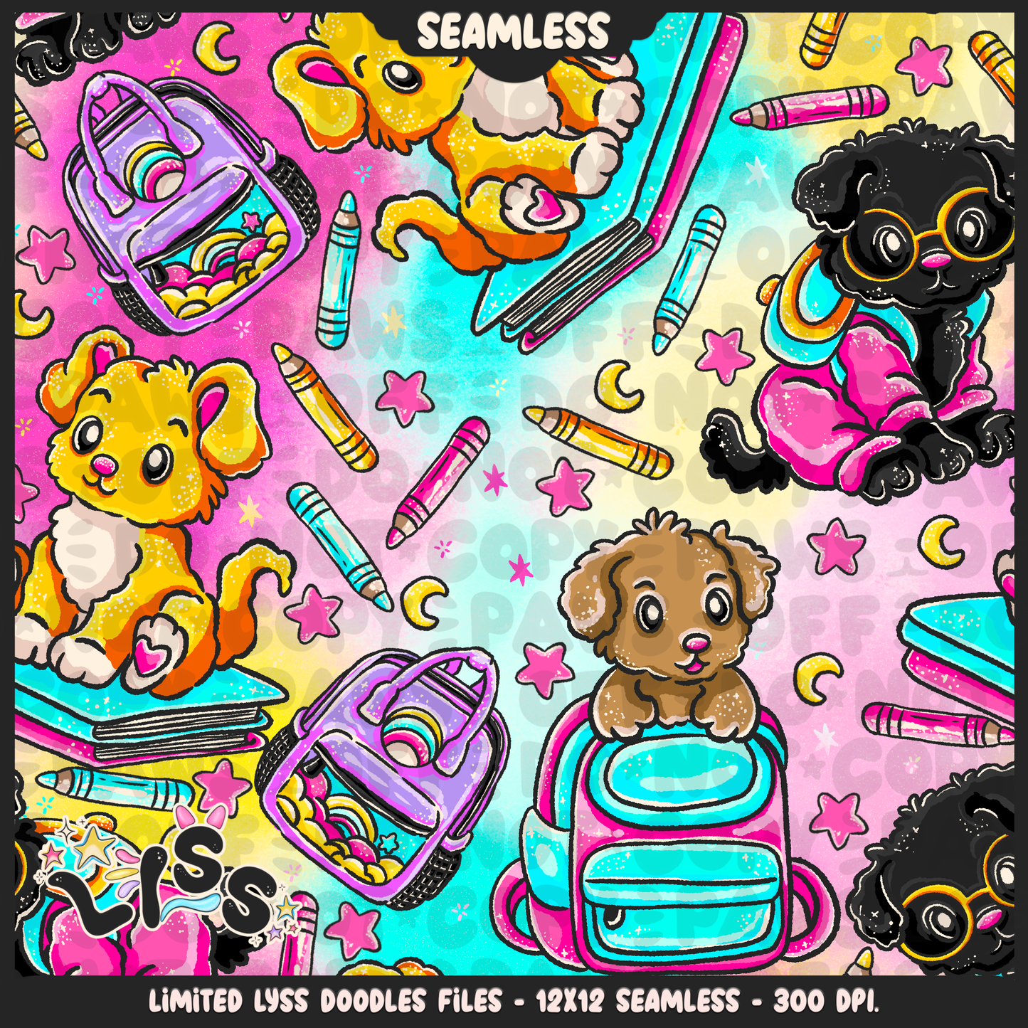 2024 - Lyss Doodles - Seamless - Mains - School Dogs - 24LD072