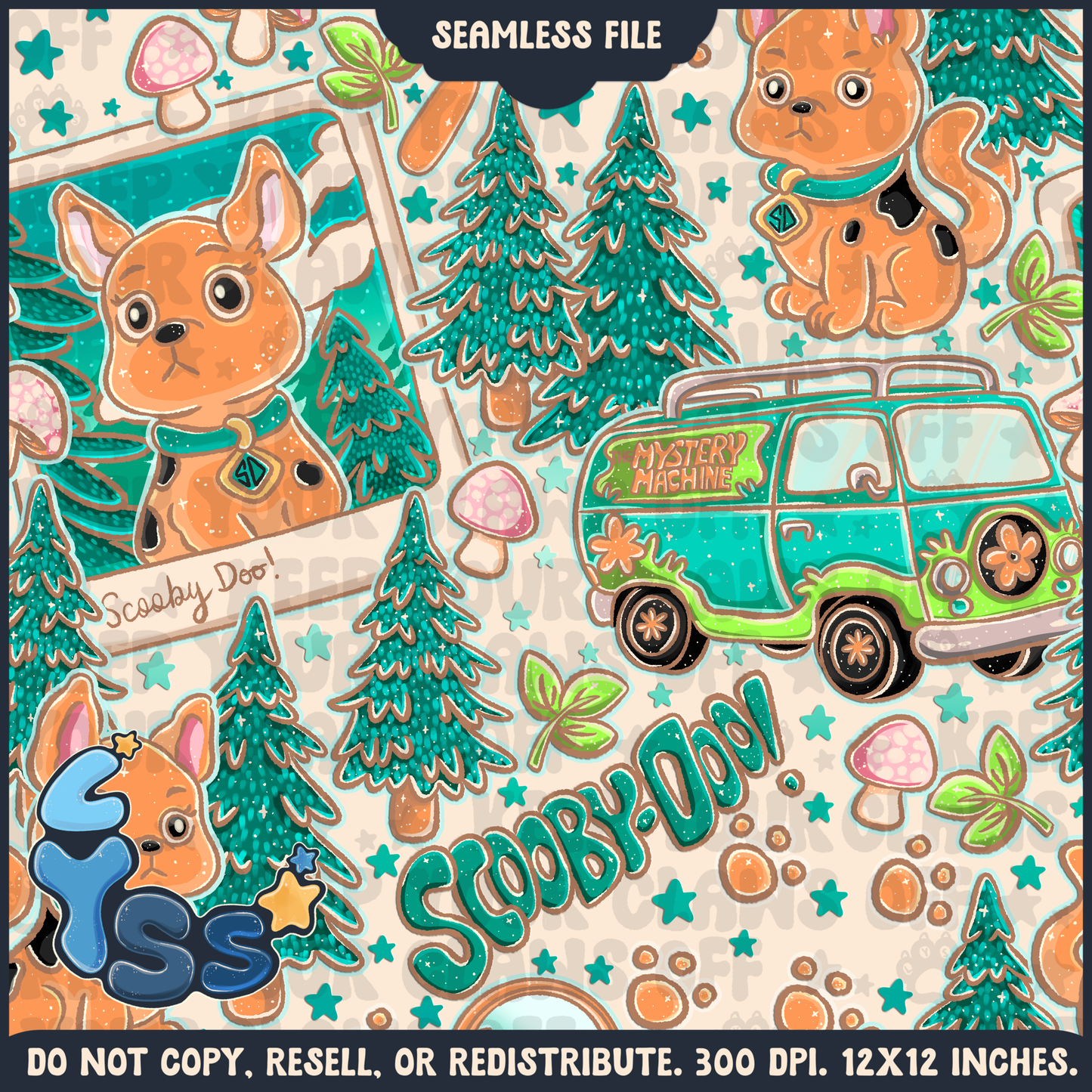 2024 - Lyss Doodles - Seamless - Mains - Scoob - 24LD085