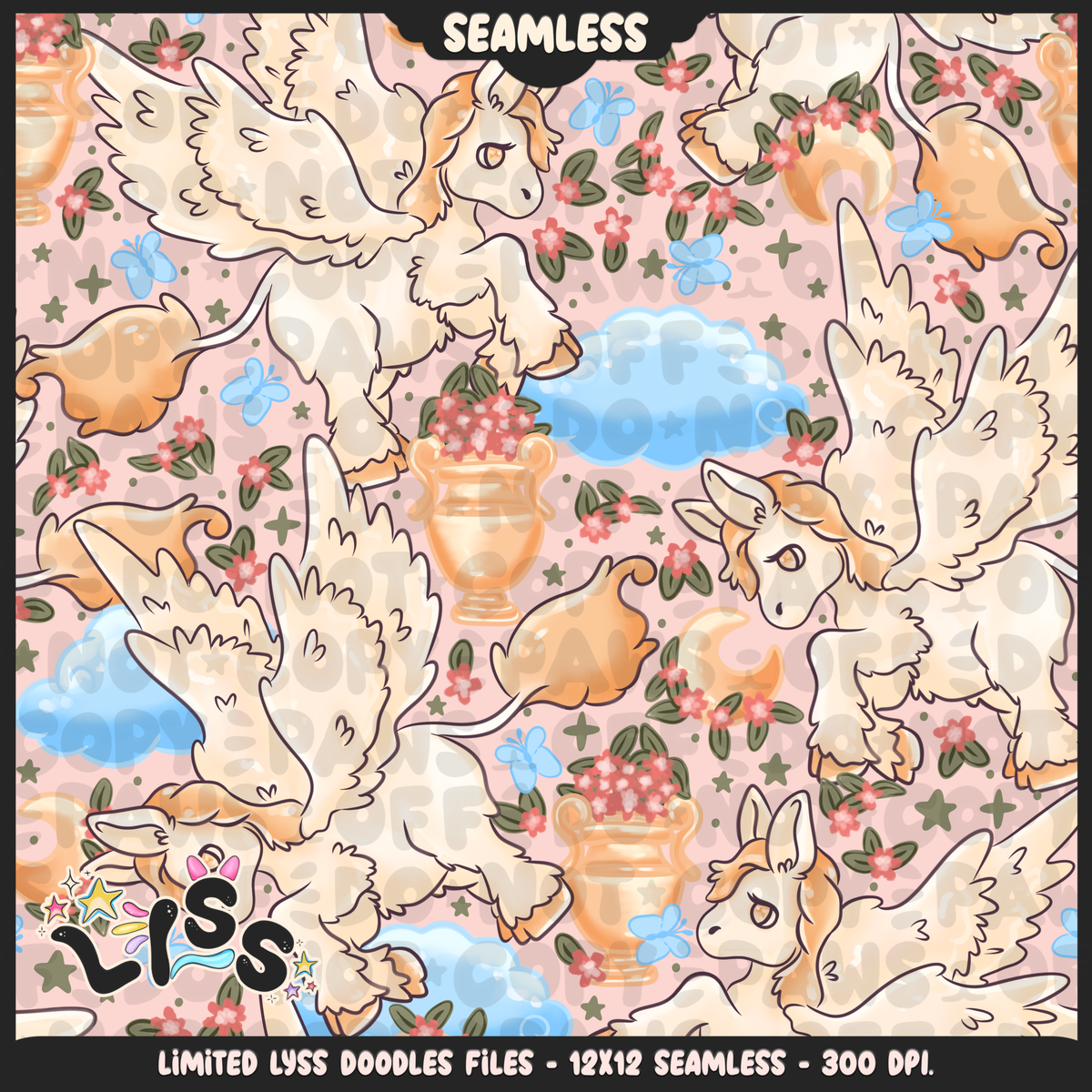2024 - Lyss Doodles - Seamless - Mains - Summer Pegasus - 24LD031