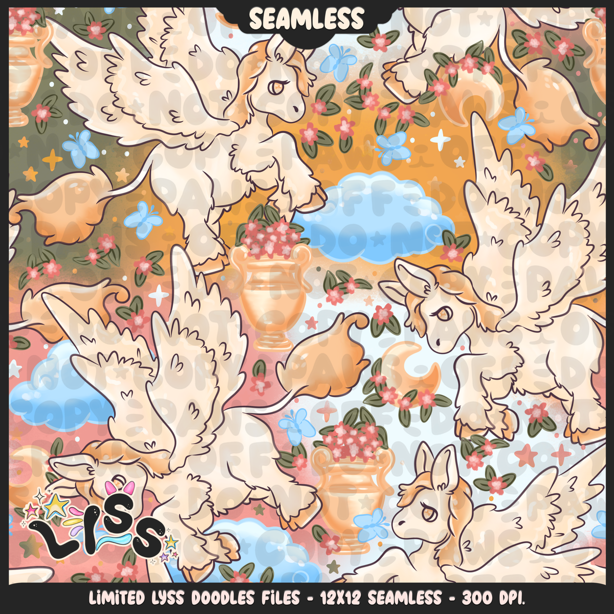 2024 - Lyss Doodles - Seamless - Mains - Summer Pegasus - 24LD031