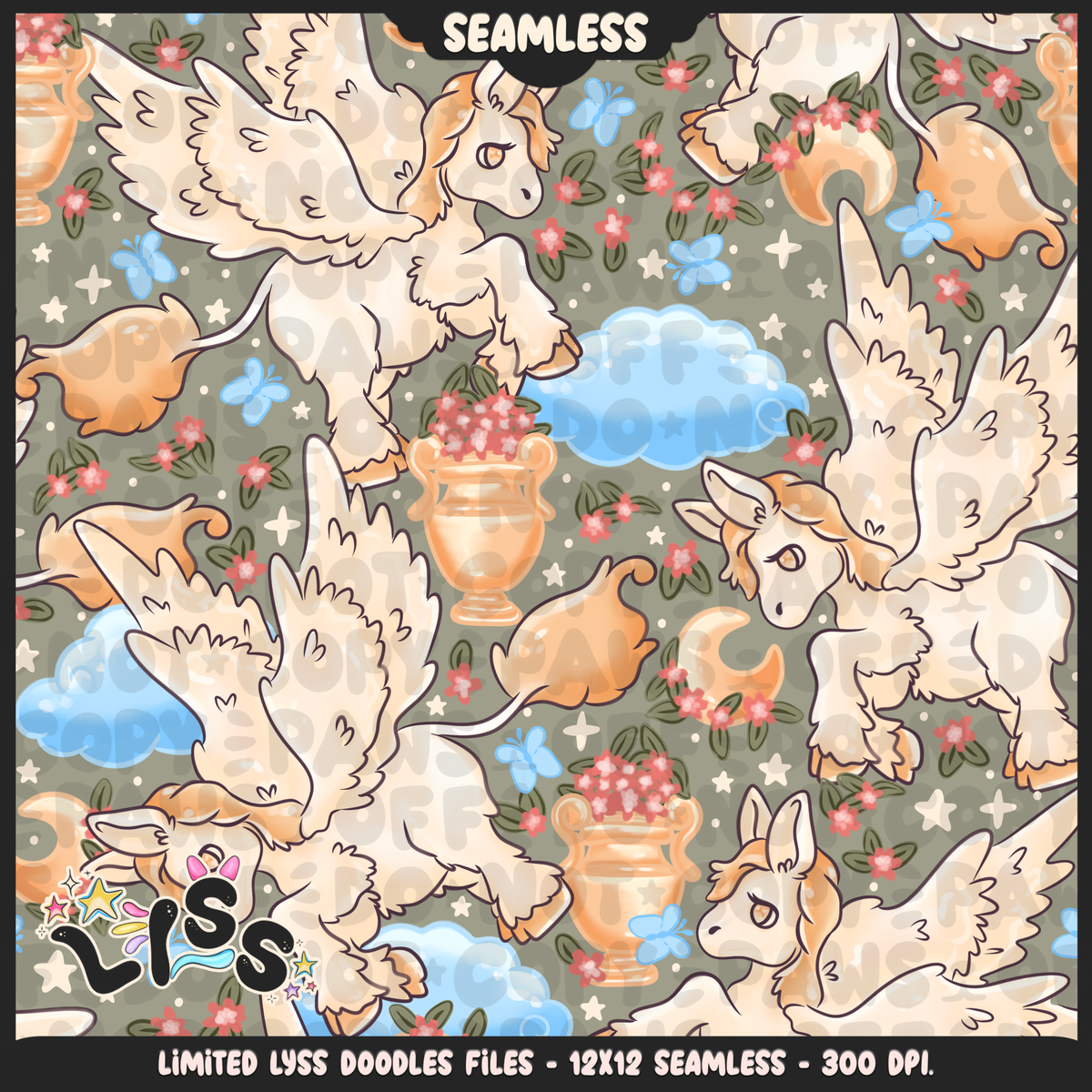2024 - Lyss Doodles - Seamless - Mains - Summer Pegasus - 24LD031