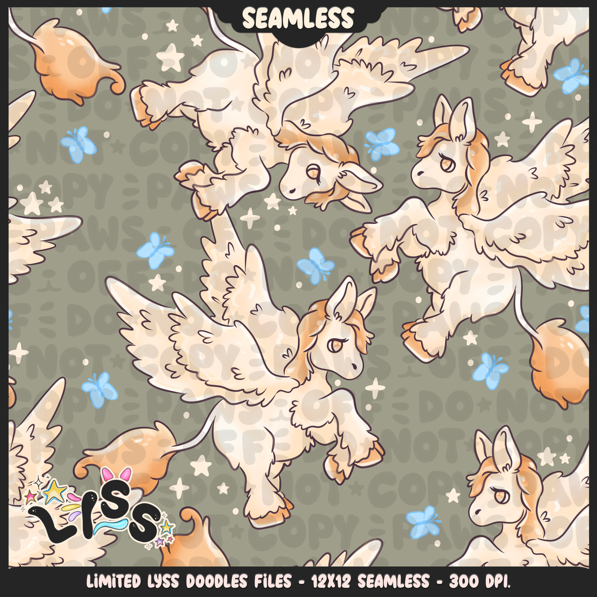 2024 - Lyss Doodles - Seamless - Mains - Summer Pegasus - 24LD031