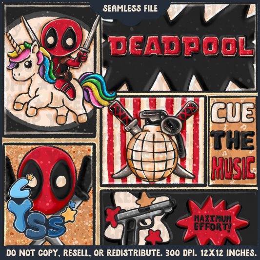 2024 - Lyss Doodles - Seamless - Mains - Superhero Collection - Funny Guy - 24LD088