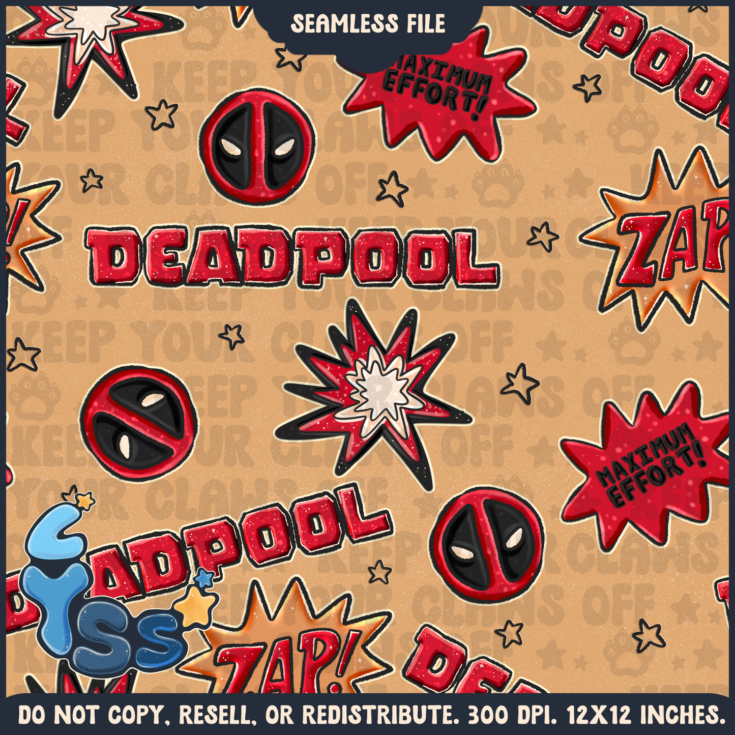 2024 - Lyss Doodles - Seamless - Coordinates - Superhero Collection - Funny Guy - 24LD088