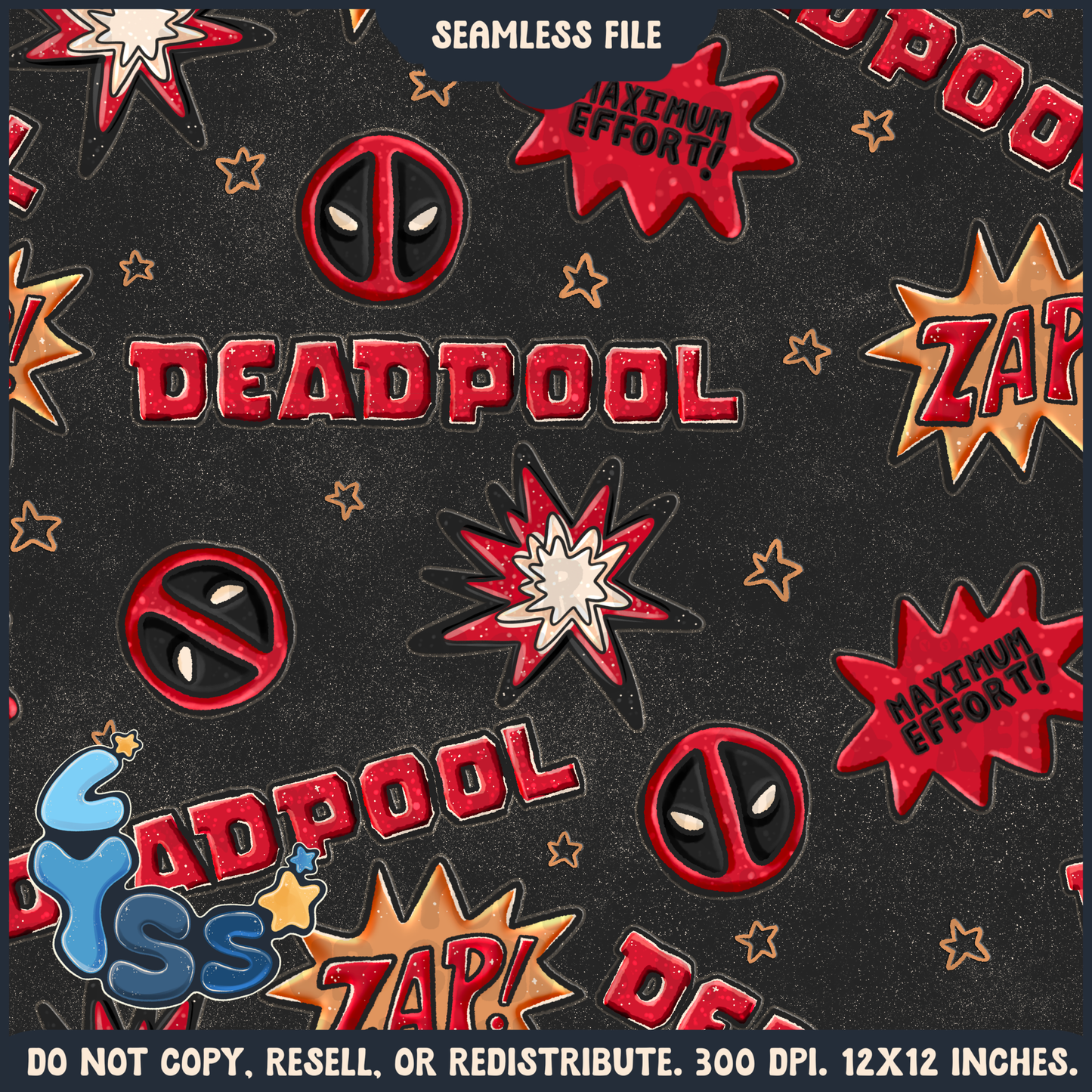 2024 - Lyss Doodles - Seamless - Coordinates - Superhero Collection - Funny Guy - 24LD088