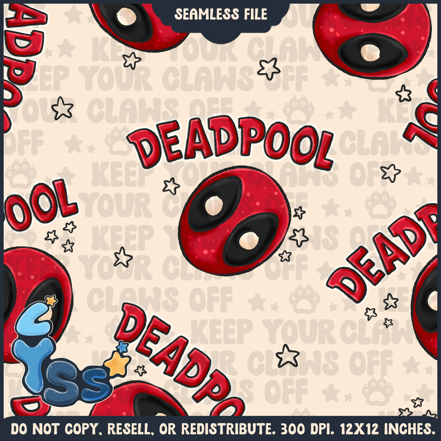 2024 - Lyss Doodles - Seamless - Coordinates - Superhero Collection - Funny Guy - 24LD088