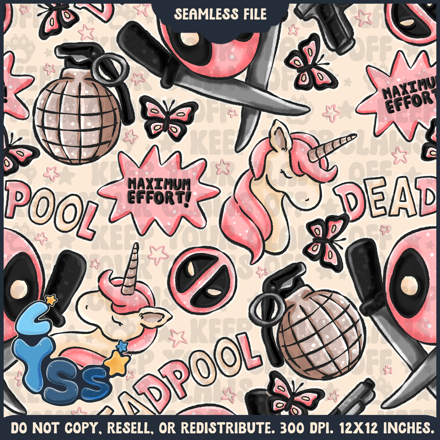 2024 - Lyss Doodles - Seamless - Mains - Superhero Collection - Girl Funny Guy - 24LD089-001