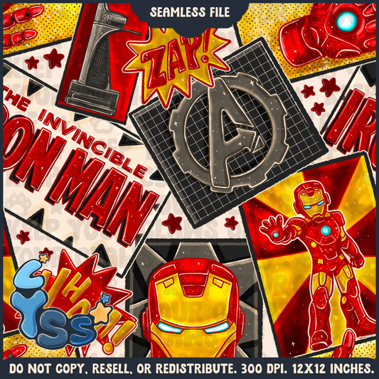 2024 - Lyss Doodles - Seamless - Mains - Superhero Collection - Invincible - 24LD090