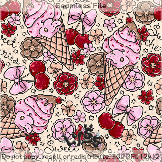 2025 - Lyss Doodles - Seamless - Sweet Cherry Scales - 25LD045
