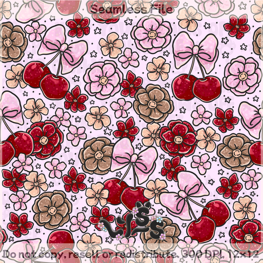2025 - Lyss Doodles - Seamless - Sweet Cherry Scales - 25LD045