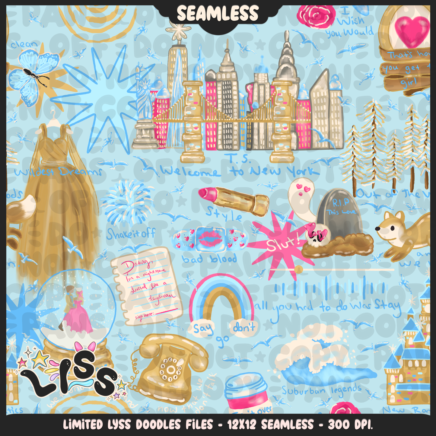 2024 - Lyss Doodles - Seamless - Mains - Tay Collab - NYC - 24LD022