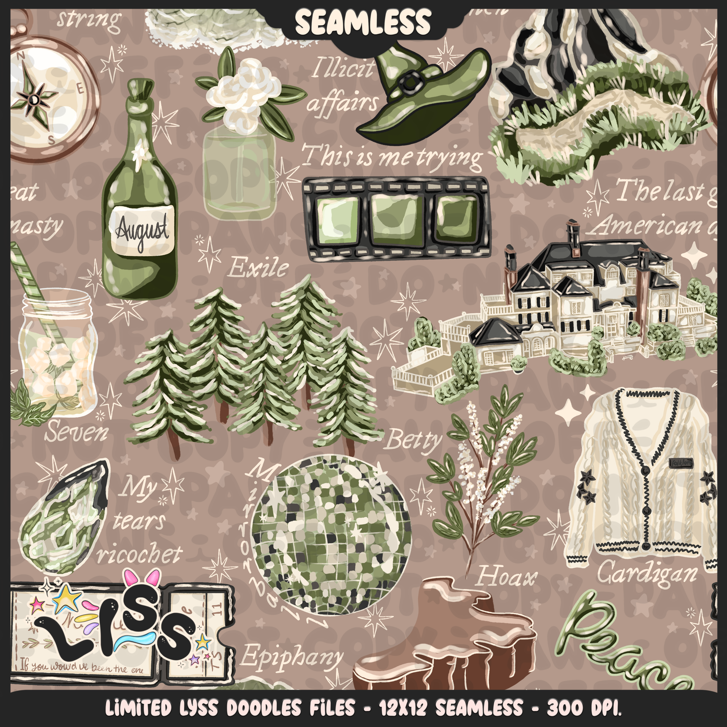 2024 - Lyss Doodles - Seamless - Mains - Tay Collab - Lore - 24LD019