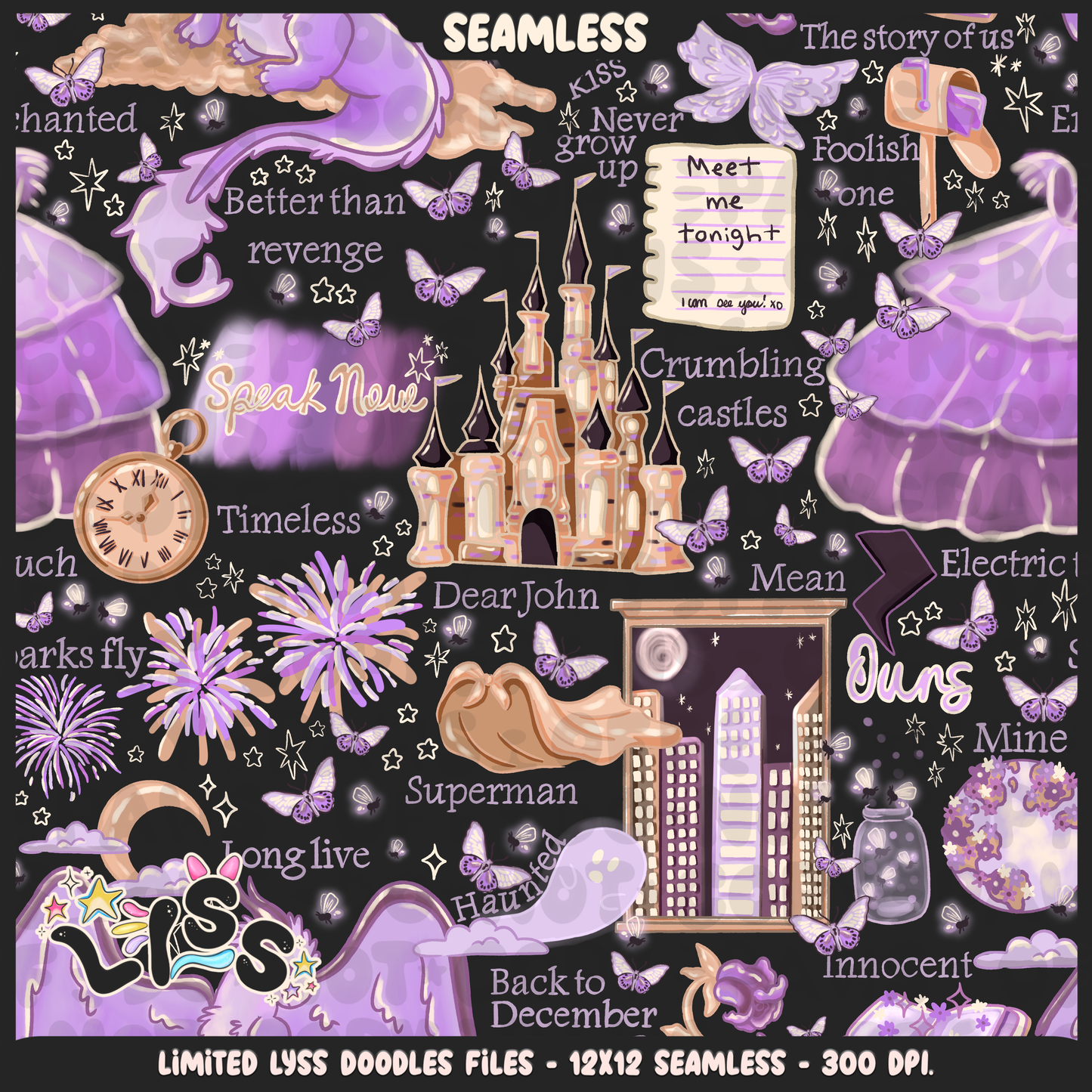 2024 - Lyss Doodles - Seamless - Mains - Tay Collab - Speak - 24LD020