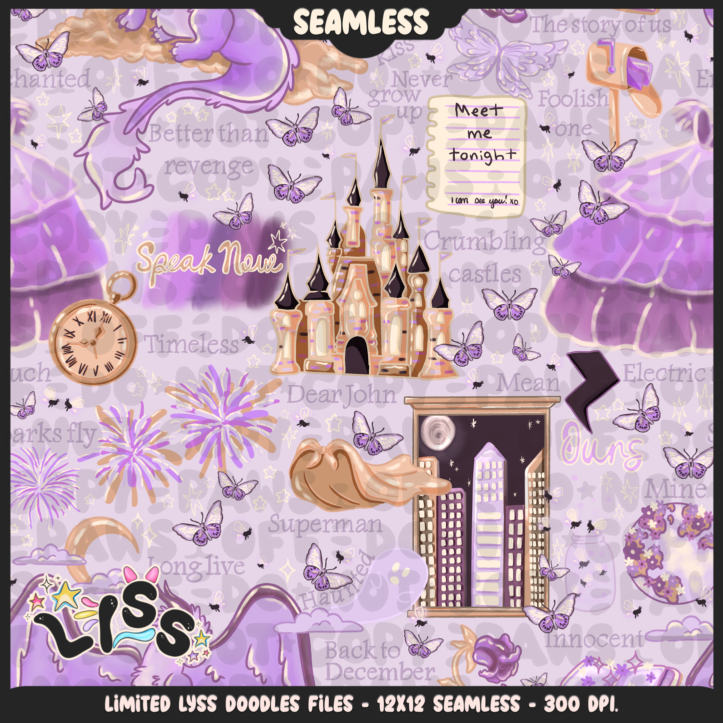 2024 - Lyss Doodles - Seamless - Mains - Tay Collab - Speak - 24LD020