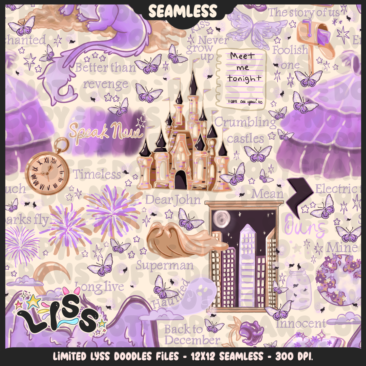 2024 - Lyss Doodles - Seamless - Mains - Tay Collab - Speak - 24LD020