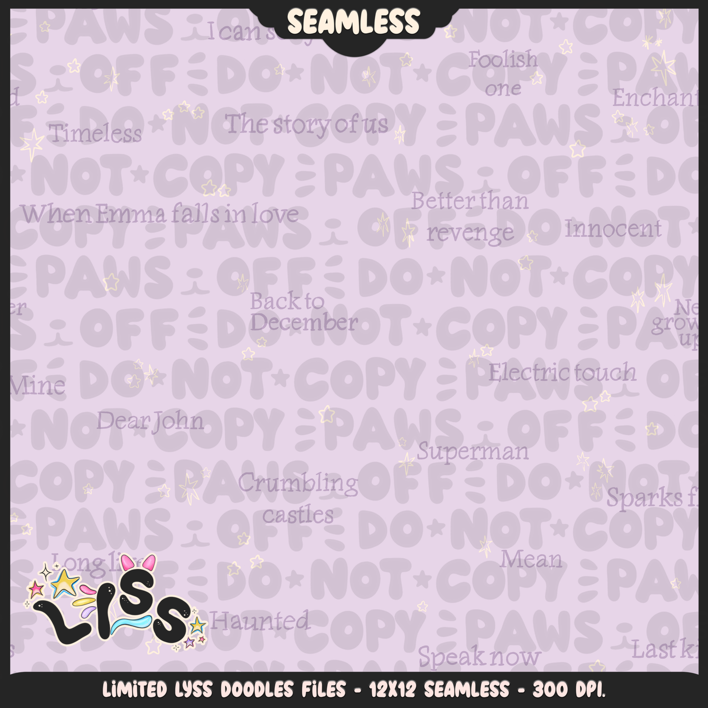 2024 - Lyss Doodles - Coordinates -  Tay Collab - Speak -  24LD020