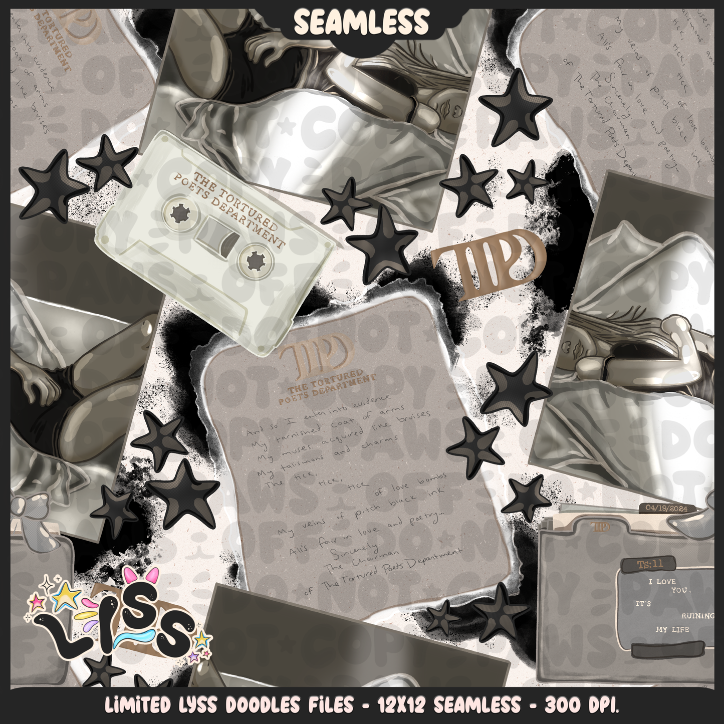 2024 - Lyss Doodles - Seamless - Mains - Tay Collab - TTPD - 24LD021