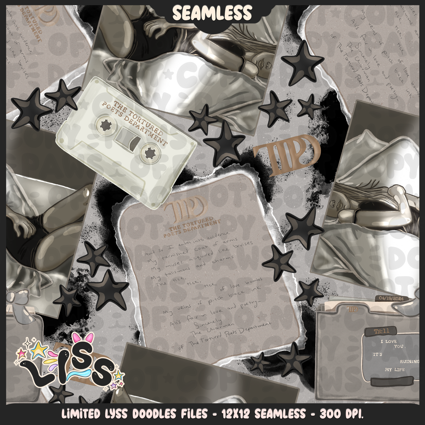 2024 - Lyss Doodles - Seamless - Mains - Tay Collab - TTPD - 24LD021