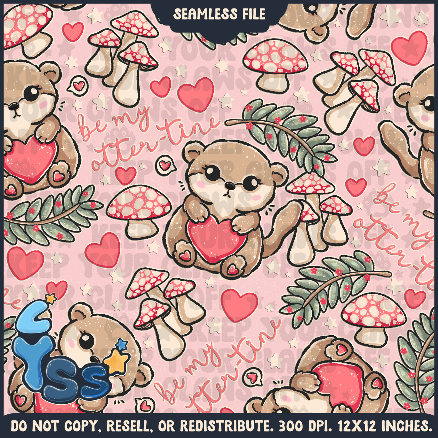 2024 - Lyss Doodles - Seamless - Mains - Woodland Valentine Animals -  24LD083