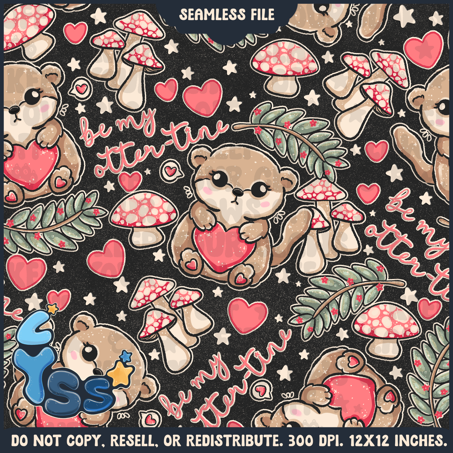 2024 - Lyss Doodles - Seamless - Mains - Woodland Valentine Animals -  24LD083