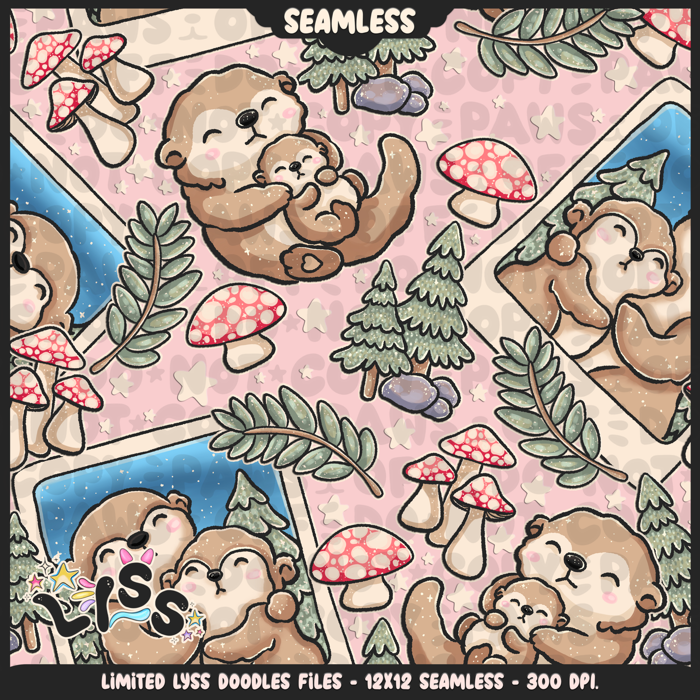2024 - Lyss Doodles - Seamless - Mains - Woodland Animals -  24LD082