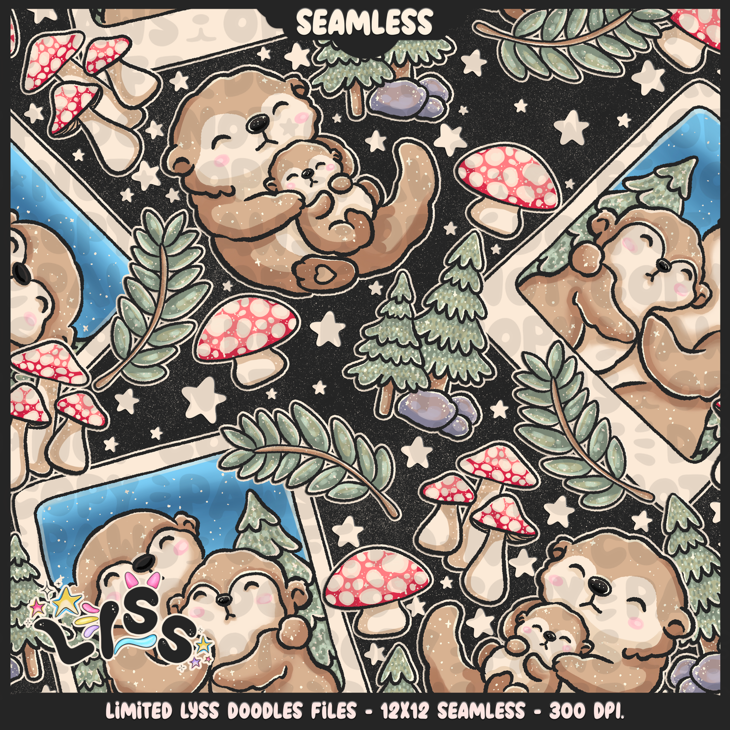 2024 - Lyss Doodles - Seamless - Mains - Woodland Animals -  24LD082