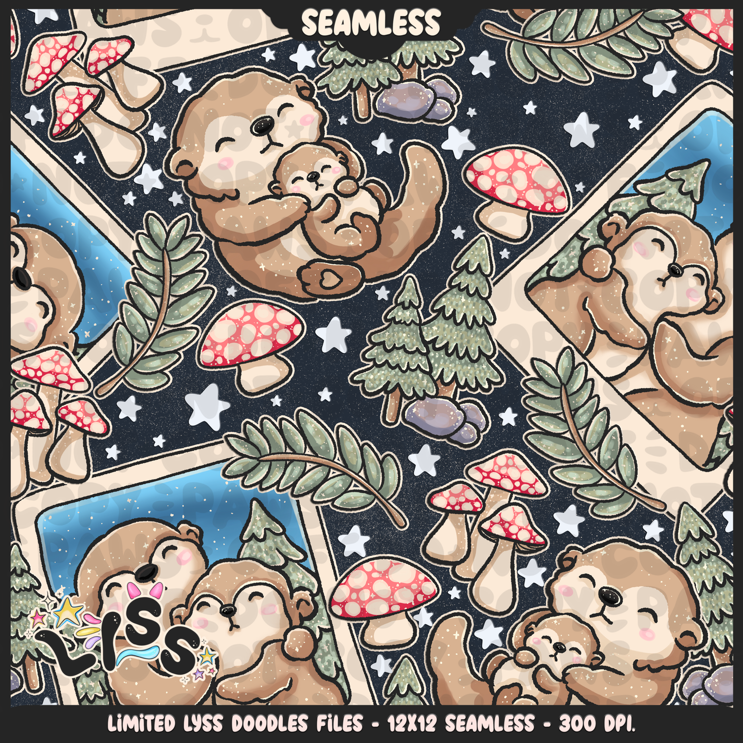 2024 - Lyss Doodles - Seamless - Mains - Woodland Animals -  24LD082