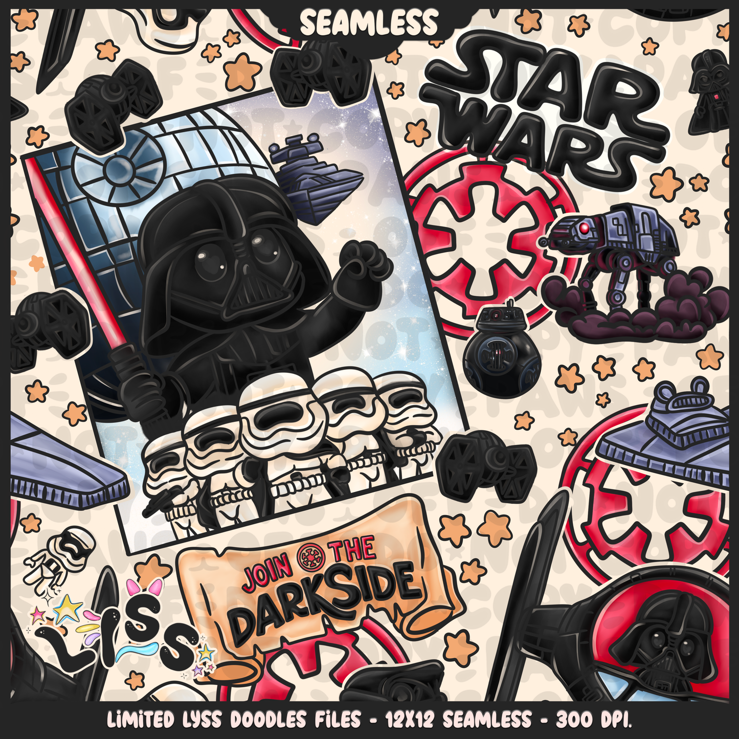 2024 - Lyss Doodles - Seamless - Mains - May Fourth Event - Sith Adventure - 24LD045
