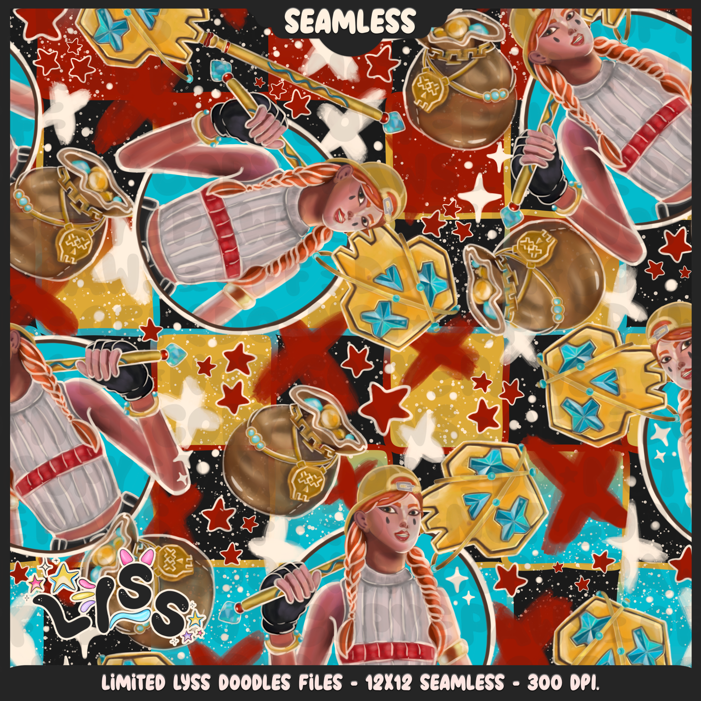 2024 - Lyss Doodles - Seamless - Mains - Fort Battle - SEMI - EXCLUSIVES