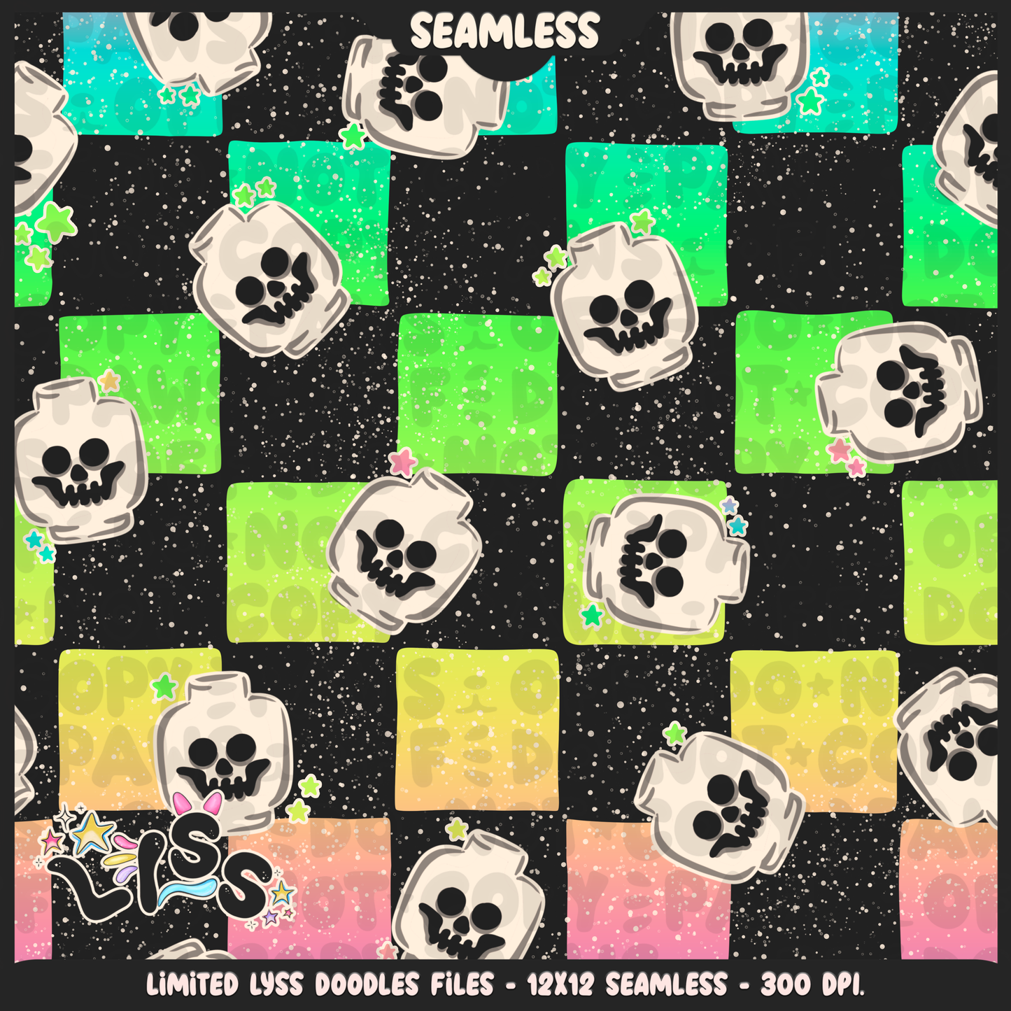 2024 - Lyss Doodles - Seamless - Fort Battle - Blocks - SEMI - EXCLUSIVES