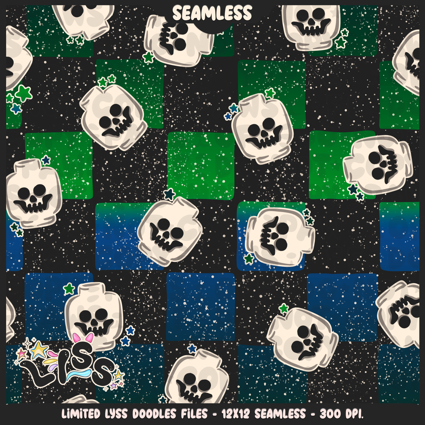 2024 - Lyss Doodles - Seamless - Fort Battle - Blocks - SEMI - EXCLUSIVES