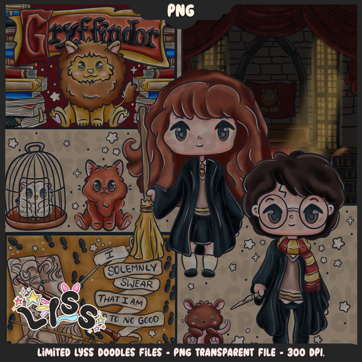 2024 - Lyss Doodles -  PNG Files - HP Pride - Griffindor - 24LD034