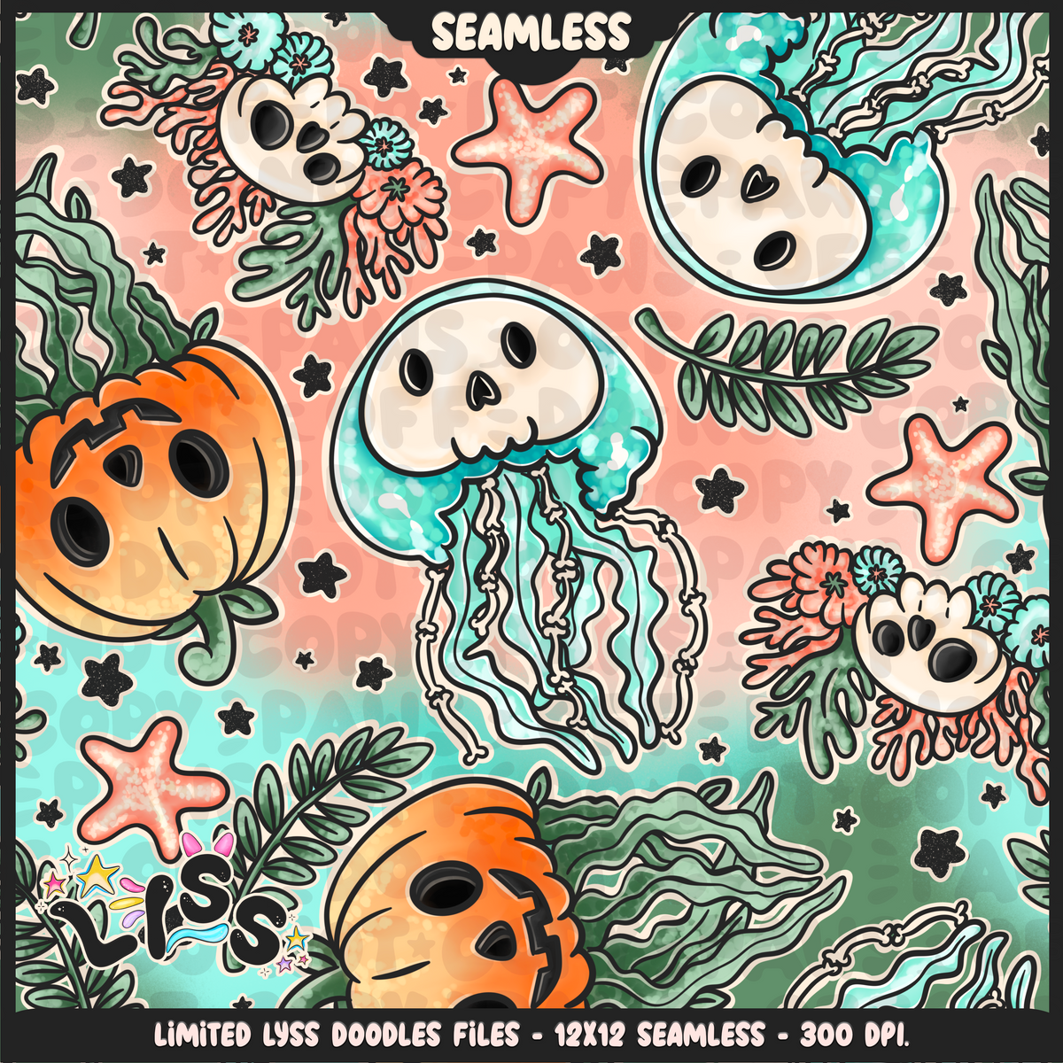 Lyss Doodles - Seamless - Main - Mystery Files - #4