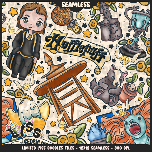 2024 - Lyss Doodles - Seamless - Mains - HP Pride - Huffle - 24LD032