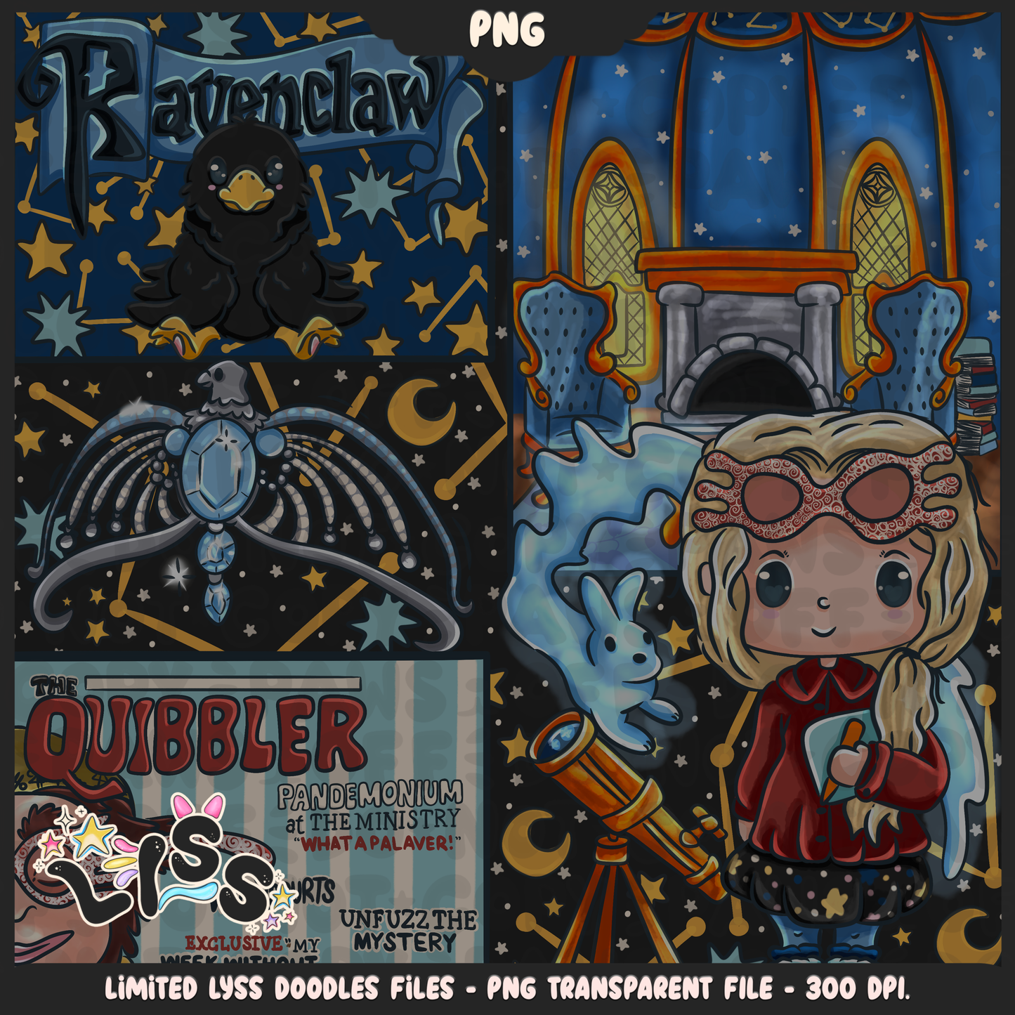 2024 - Lyss Doodles -  PNG Files - HP Pride Day - RavenClaw - 24LD035-021