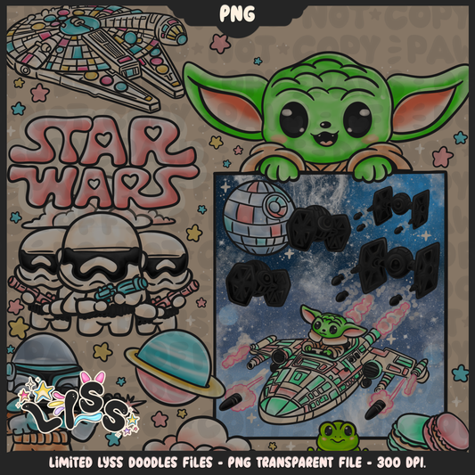 2024 - Lyss Doodles -  PNG Files - May the Fourth Event - Space Battle - 24LD044