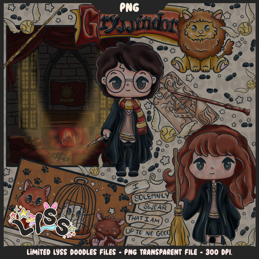 2024 - Lyss Doodles -  PNG Files - HP Pride - Griffindor - 24LD034